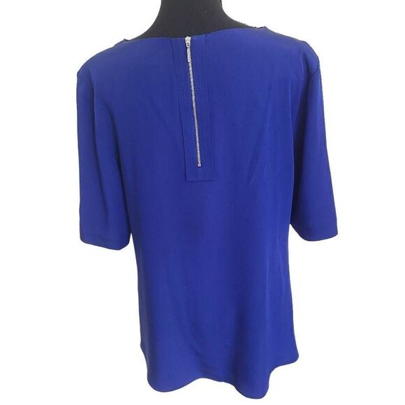 Piazza Sempione Womens Blouse Cowl Neck Quarter Sleeve Relaxed Fit Blue Medium - Picture 4 of 13